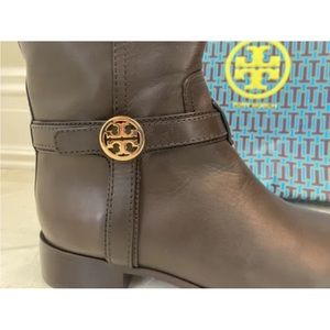 Tory Burch Bristol 30MM Riding Boot - Equestrian Calf in Coconut, Size 8, NEW